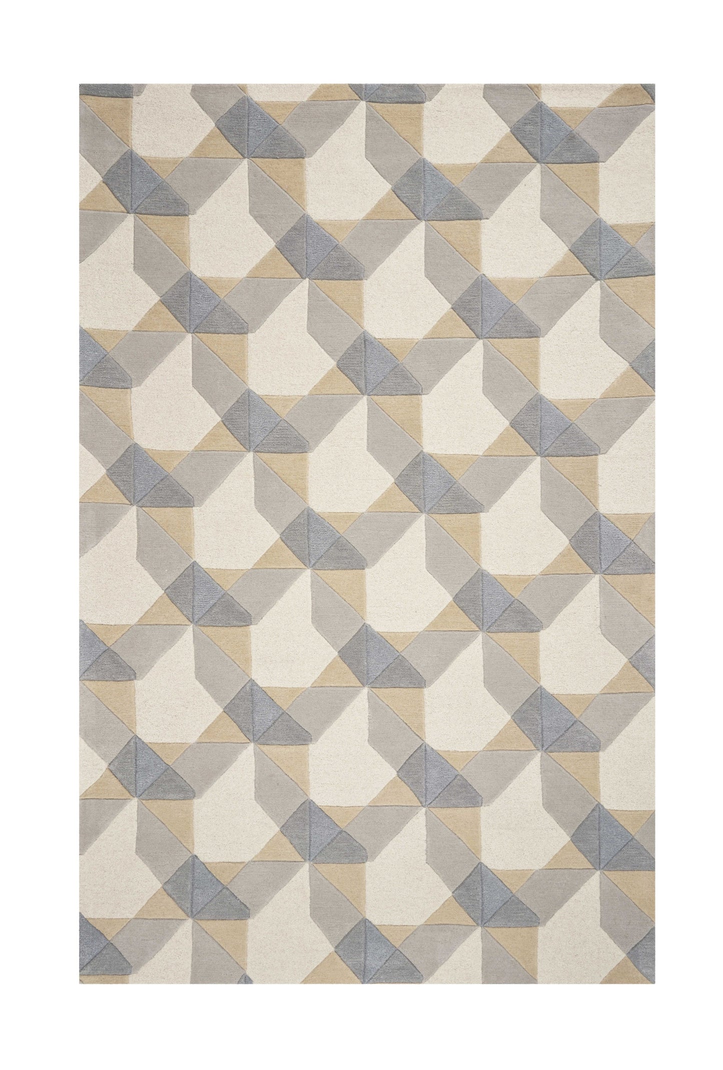 5' X 8'  Wool Ivory Or Grey Area Rug