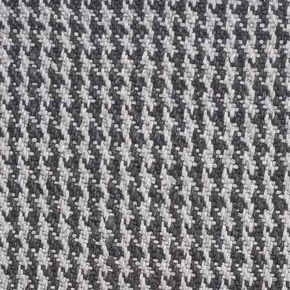 8' X 10' Gray And Light Gray Wool Houndstooth Hand Woven Area Rug With Fringe