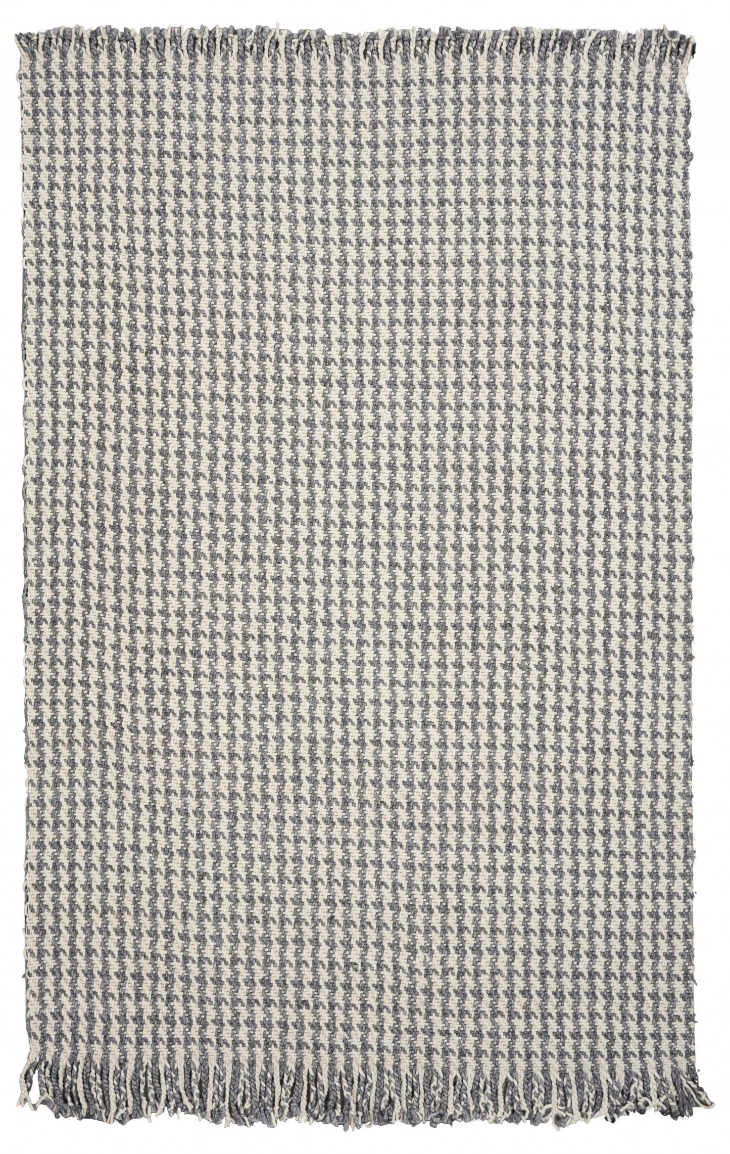 7' X 9' Gray and Ivory Wool Hand Woven Area Rug