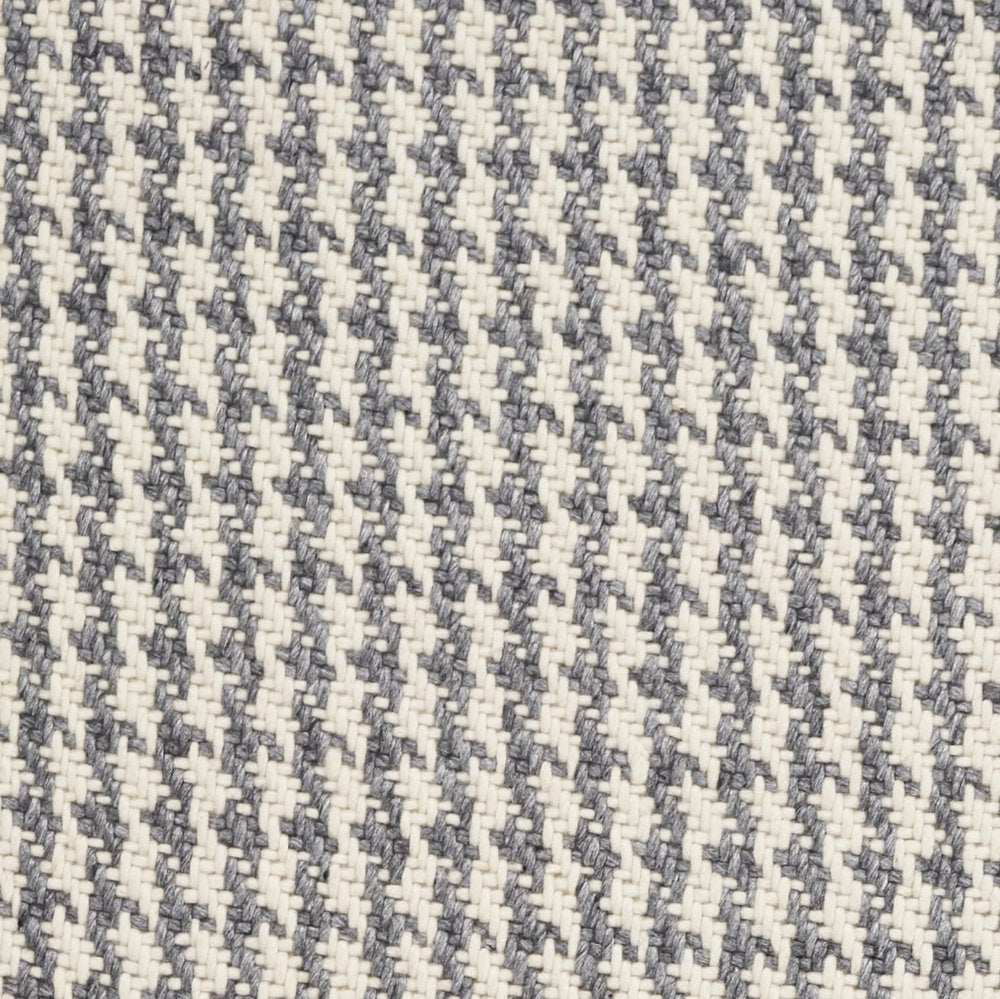 5' X 8' Ivory And Gray Wool Houndstooth Hand Woven Area Rug With Fringe