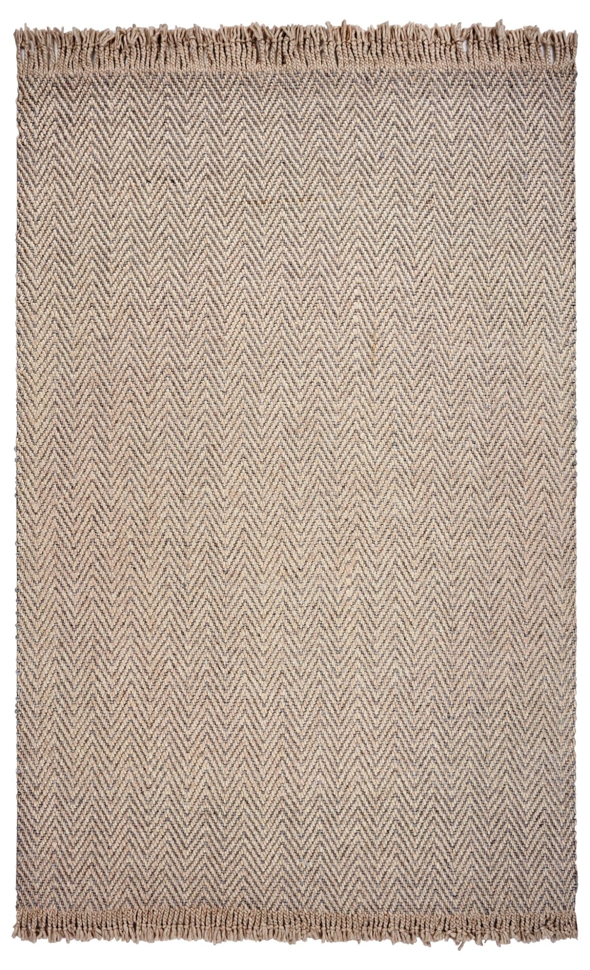 8' X 10' Oatmeal Beige Hand Woven Herringbone Indoor Area Rug