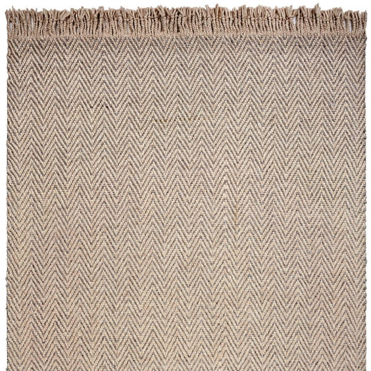 8' X 10' Oatmeal Beige Hand Woven Herringbone Indoor Area Rug