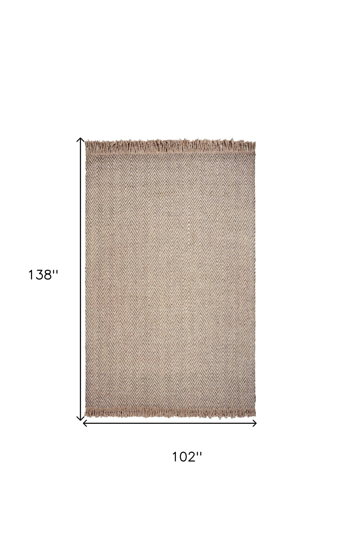 8' X 10' Oatmeal Beige Hand Woven Herringbone Indoor Area Rug