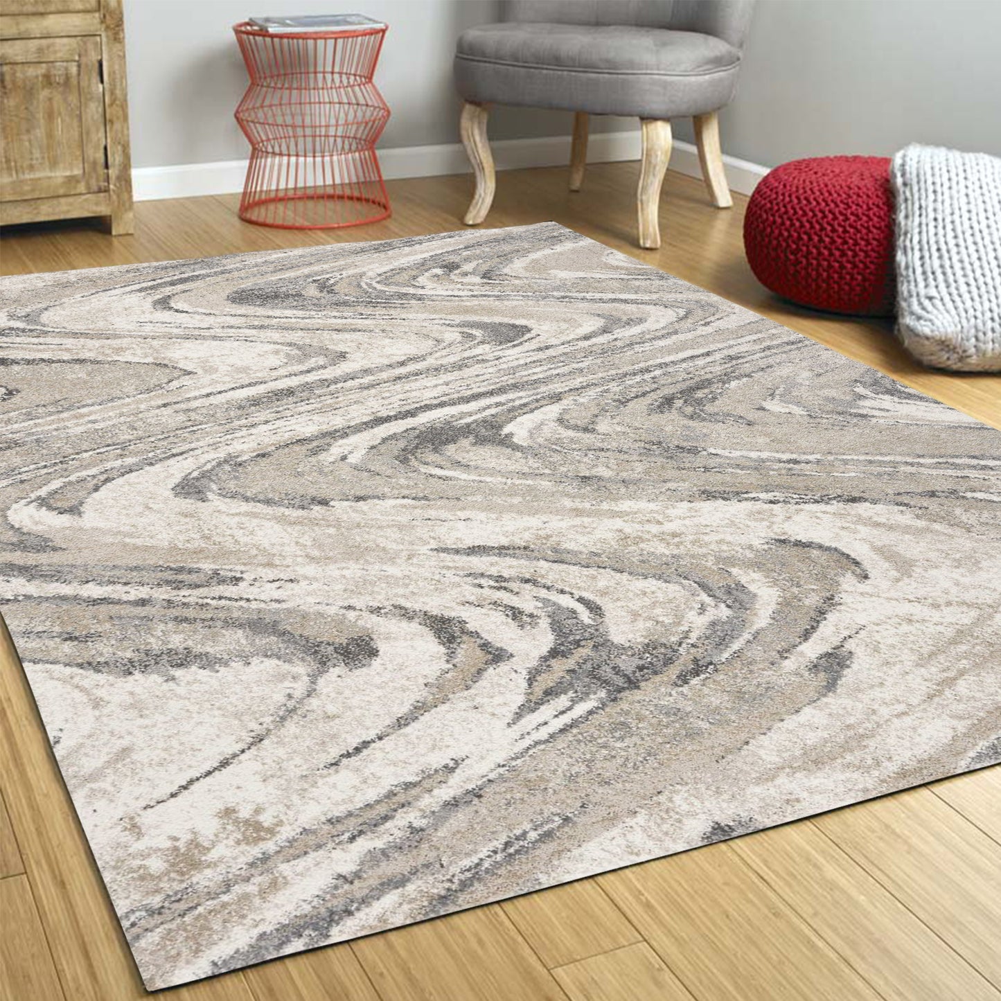 7' X 9'  Polypropylene Natural Area Rug