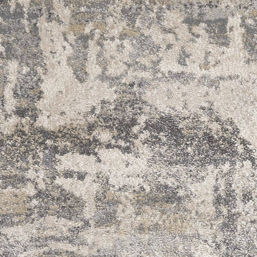7' X 9' Gray And Tan Abstract Area Rug