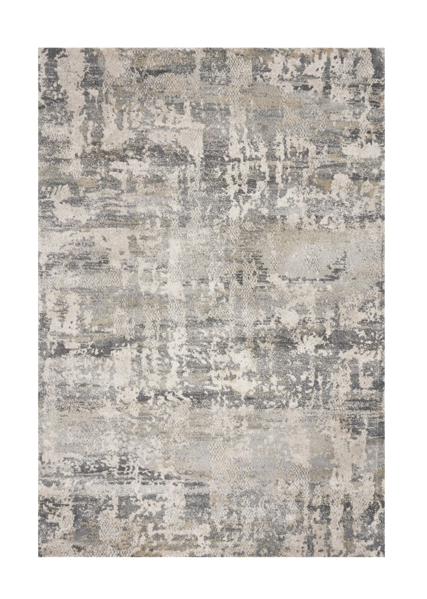 5' X 8' Natural Abstract Brushstrokes Indoor Area Rug