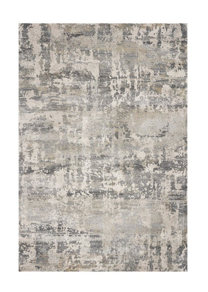 5' X 8' Gray And Tan Abstract Area Rug