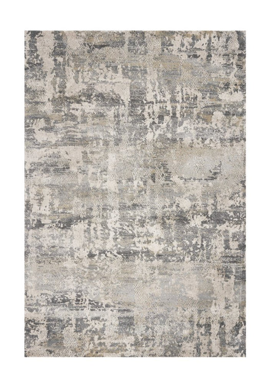 5' X 8' Gray And Tan Abstract Area Rug