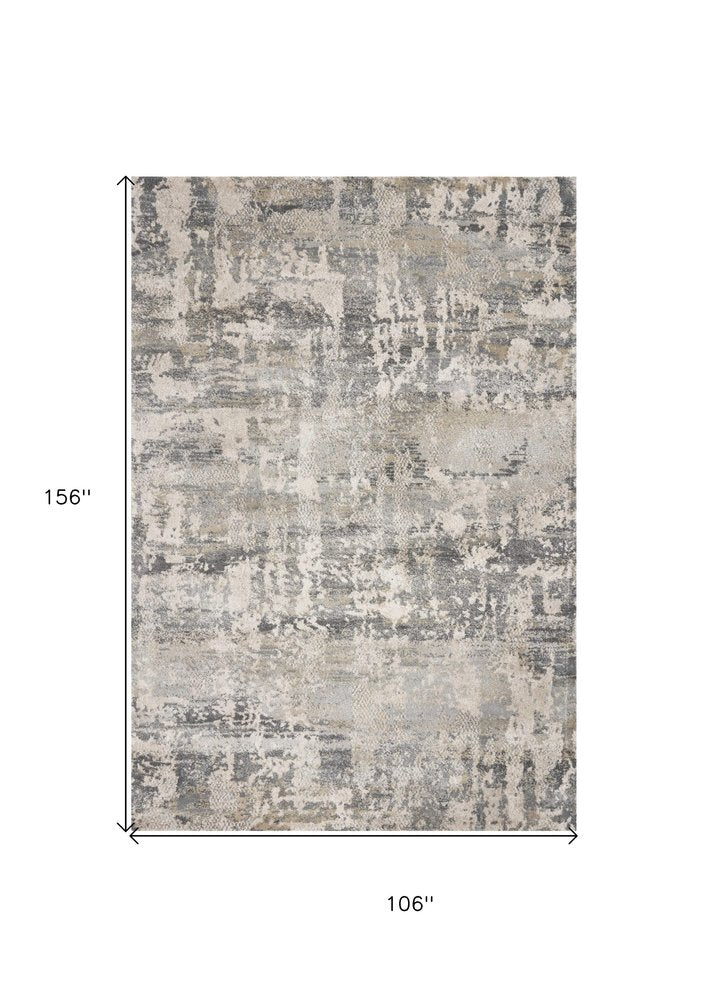 5' X 8' Gray And Tan Abstract Area Rug