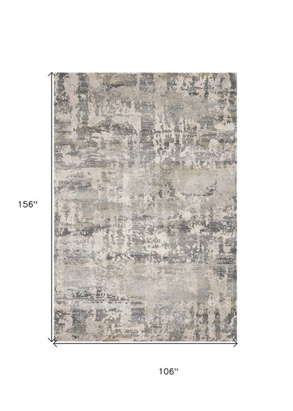 5' X 8' Gray And Tan Abstract Area Rug