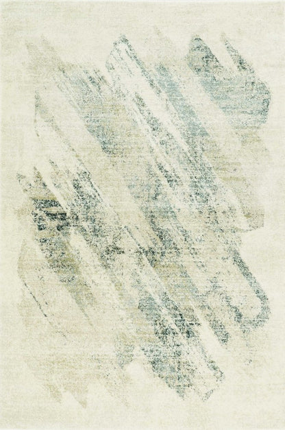 9' X 13' Ivory And Gray Abstract Area Rug