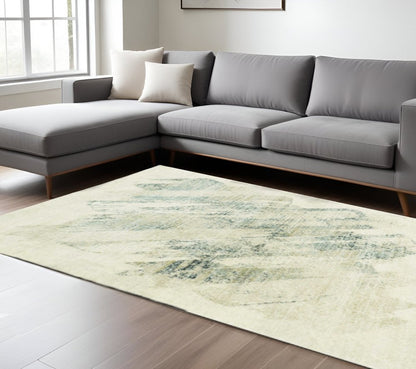3' X 5' Gray And Ivory Abstract Distressed Area Rug