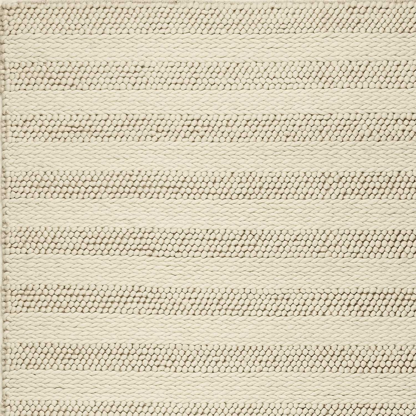 9' X 13' Wool White Area Rug