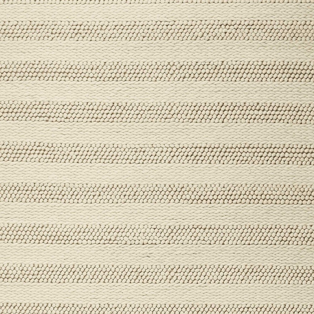 9' X 13' Wool White Area Rug