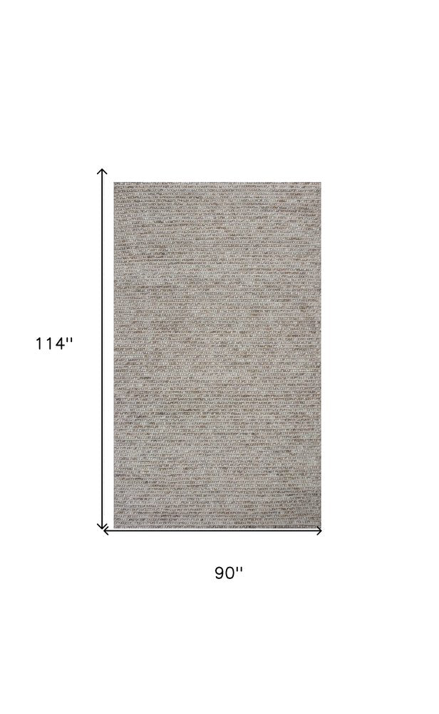 5' X 7' Natural Wool Hand Woven Area Rug