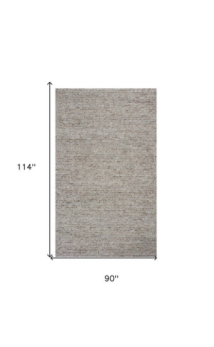 5' X 7' Natural Wool Hand Woven Area Rug