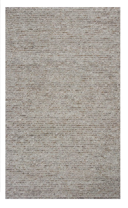 5' X 7' Natural Wool Hand Woven Area Rug