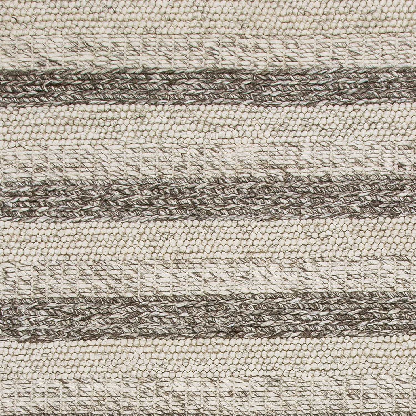 8' X 10' Grey White Hand Woven Knobby Stripes Indoor Area Rug