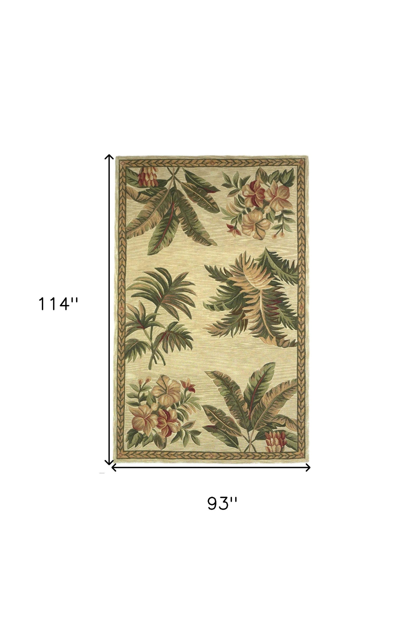 5' X 8'  Wool Ivory  Area Rug