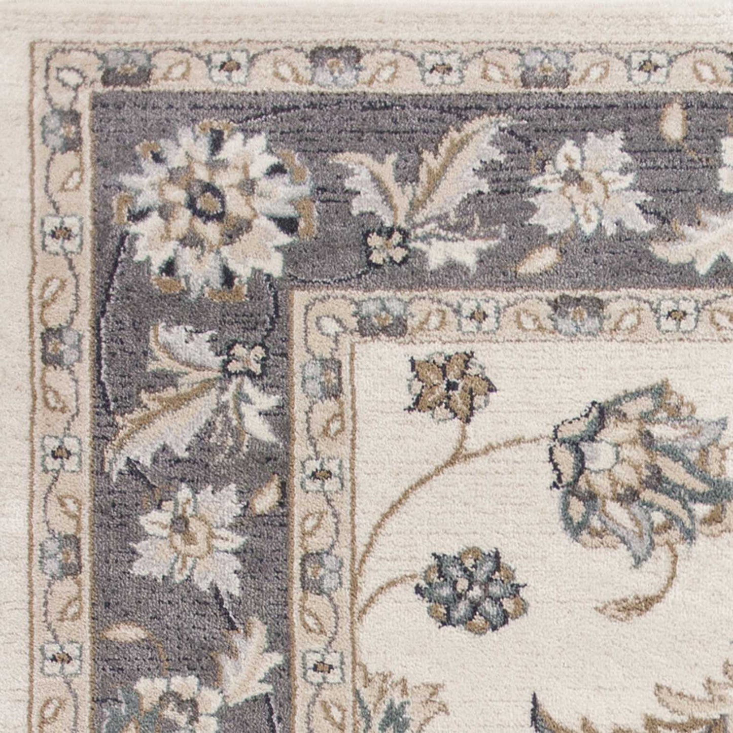 8'X10' Ivory Grey Floral Indoor Area Rug