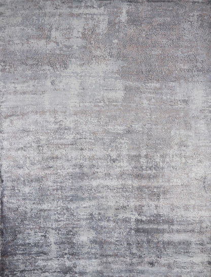 5' X 7' Slate Gray And Dark Gray Abstract Hand Loomed Area Rug