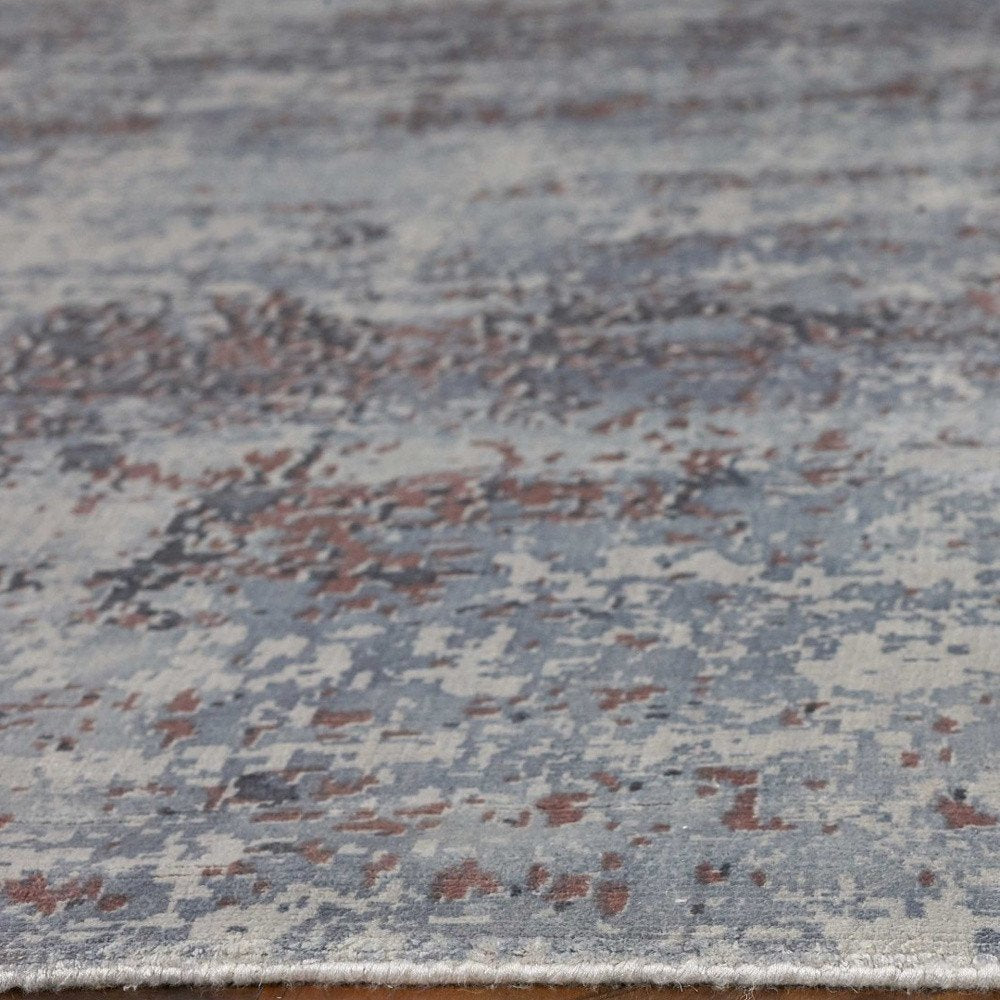 5' X 7' Slate Gray And Dark Gray Abstract Hand Loomed Area Rug