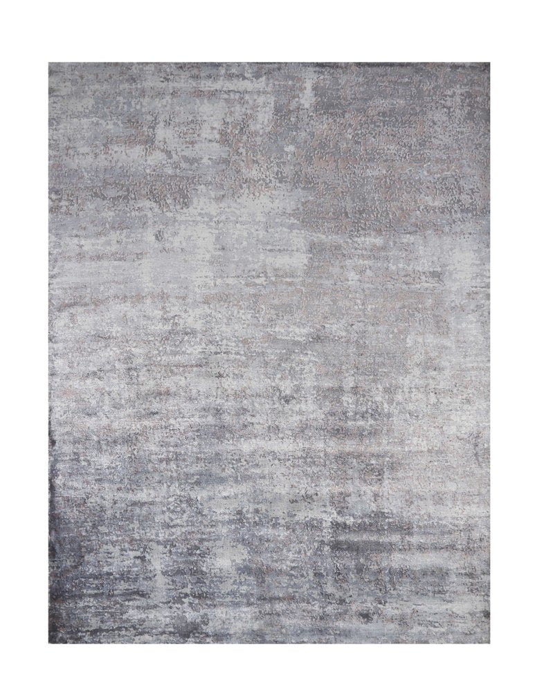 5' X 7' Slate Gray And Dark Gray Abstract Hand Loomed Area Rug