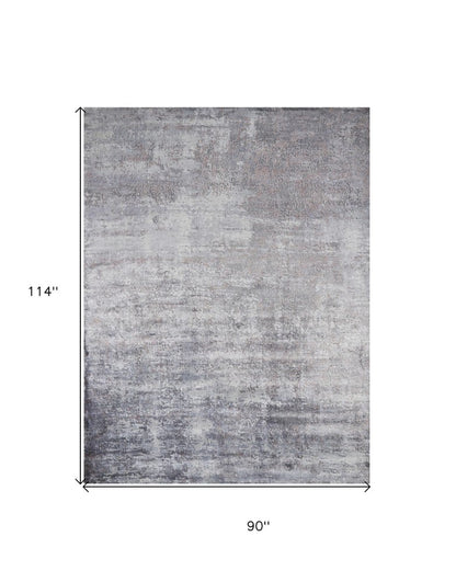 5' X 7' Slate Gray And Dark Gray Abstract Hand Loomed Area Rug