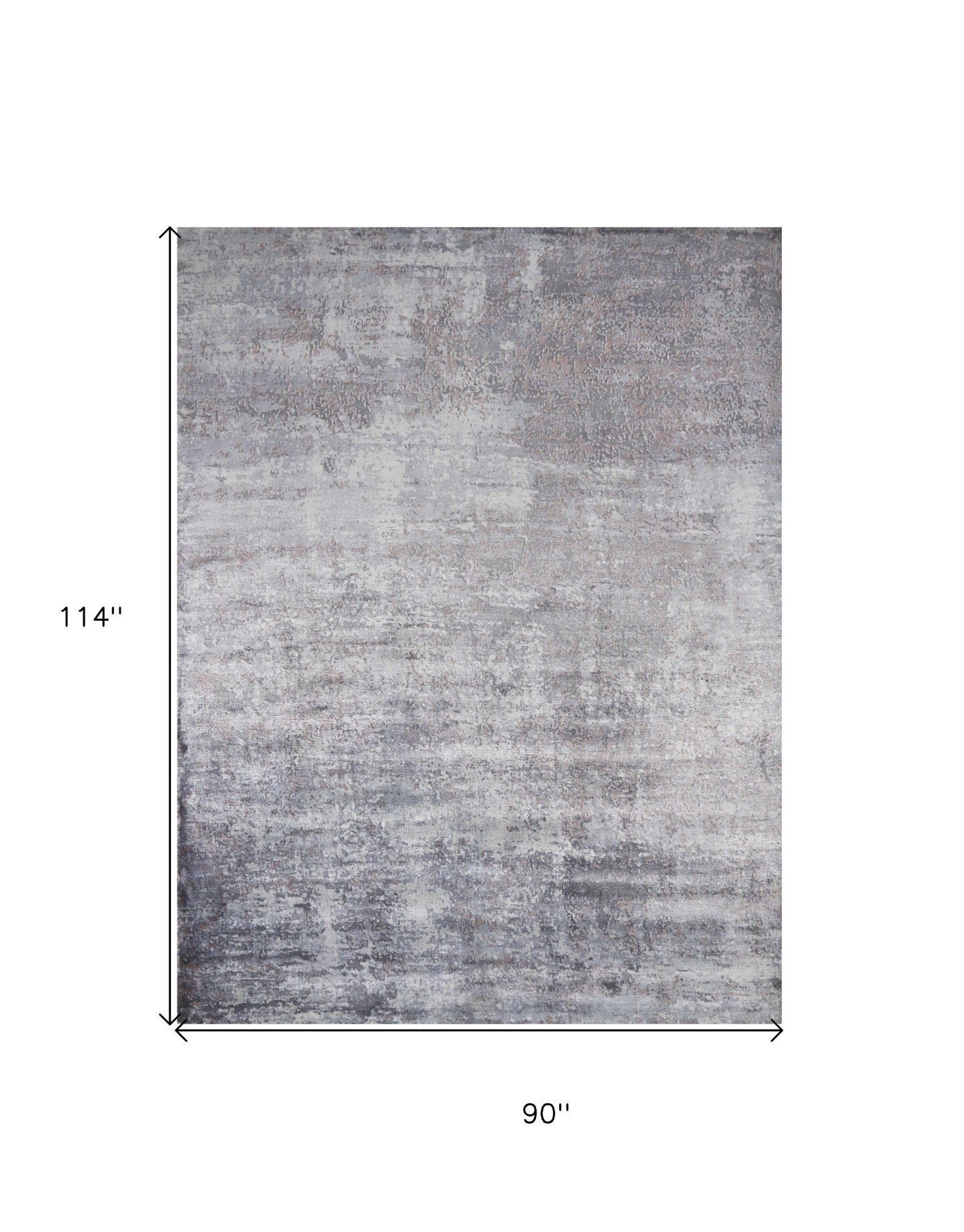 5' X 7' Slate Gray And Dark Gray Abstract Hand Loomed Area Rug