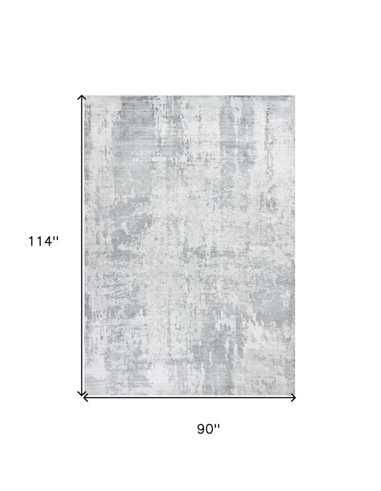 5' X 7' Dark Gray And Light Gray Abstract Hand Loomed Area Rug