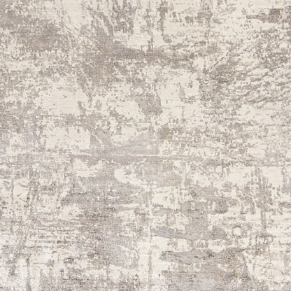 7' X 10' Beige And Ivory Abstract Hand Loomed Area Rug