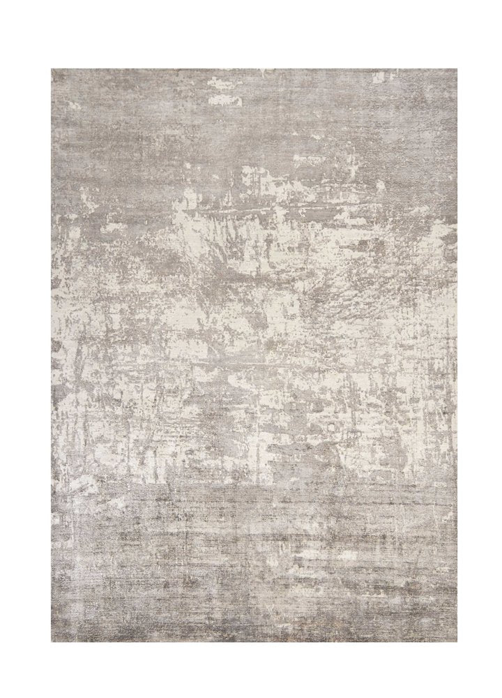 5' X 7' Beige And Ivory Abstract Hand Loomed Area Rug