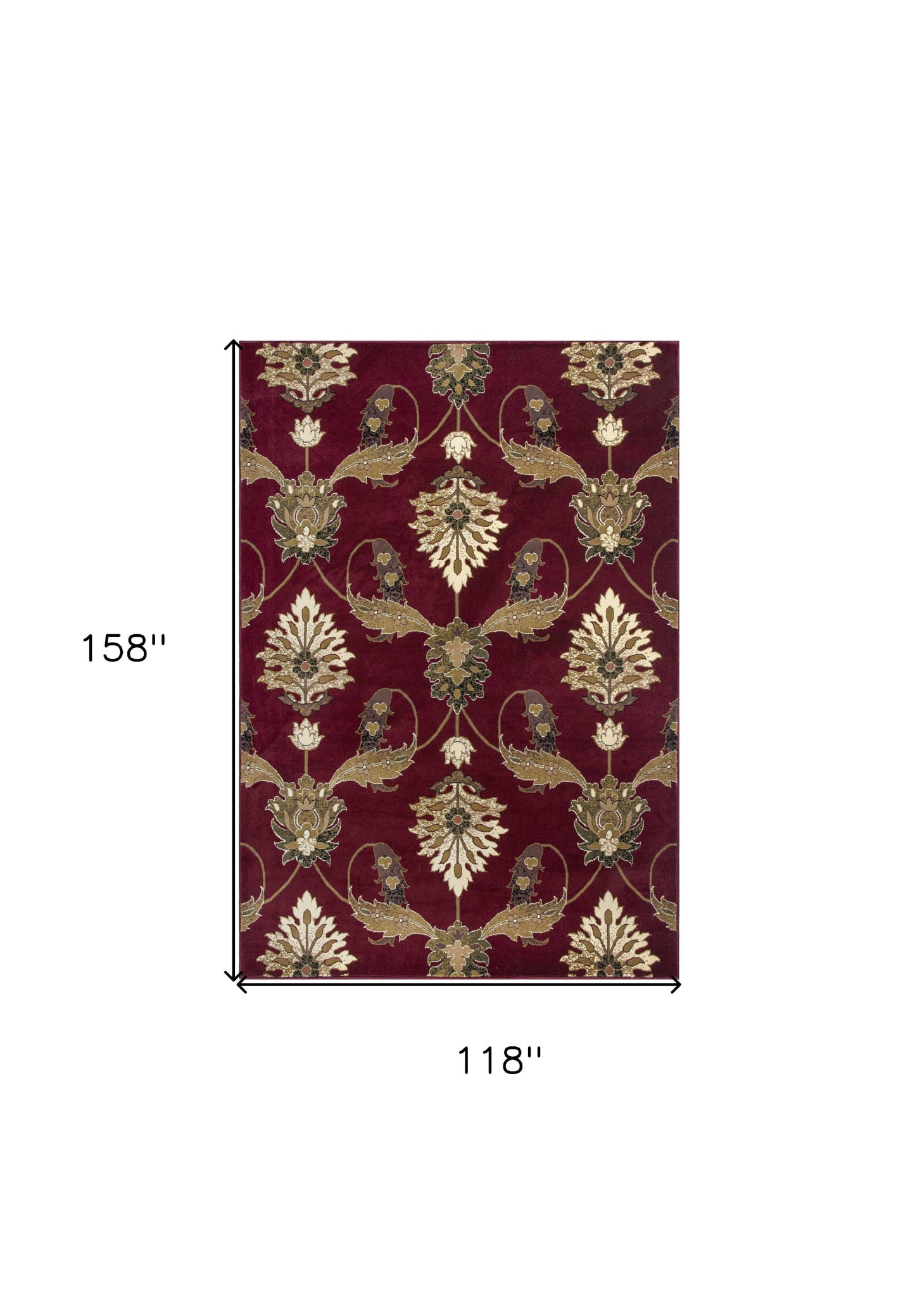 9' X 13' Red Area Rug