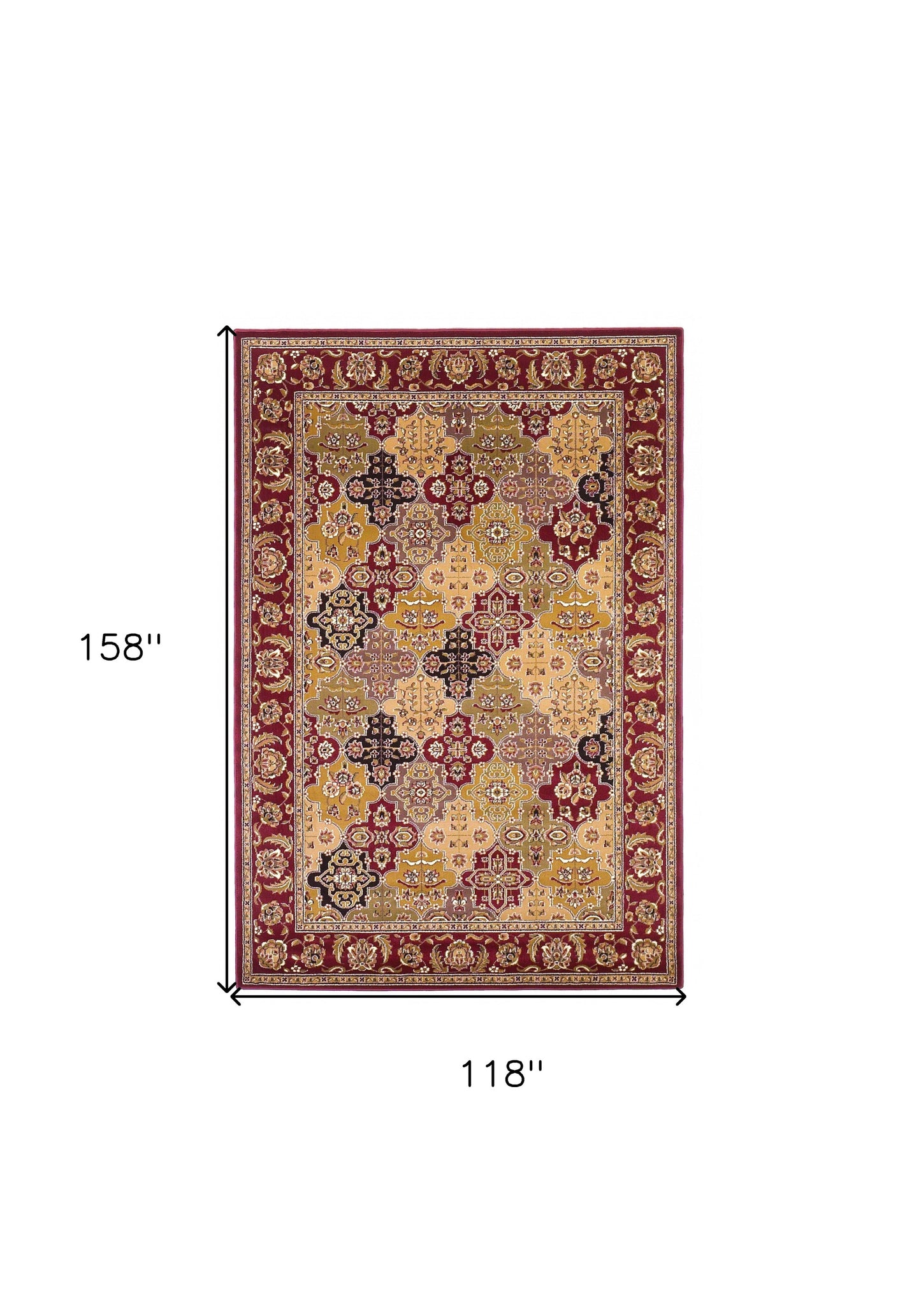 Red Octagon Quatrefoil Area Rug