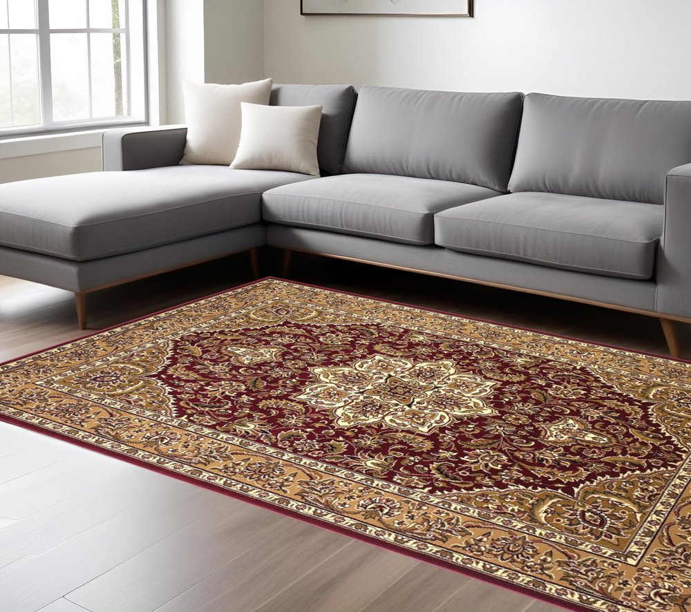 7' X 10'  Polypropylene Red Or  Beige Area Rug
