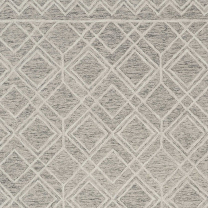 2' X 4' Sand Beige And Ivory Wool Geometric Hand Tufted Area Rug