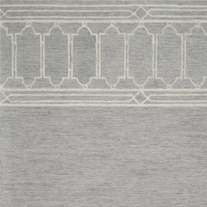 9' X 12' Grey Hand Tufted Geometric Indoor Area Rug