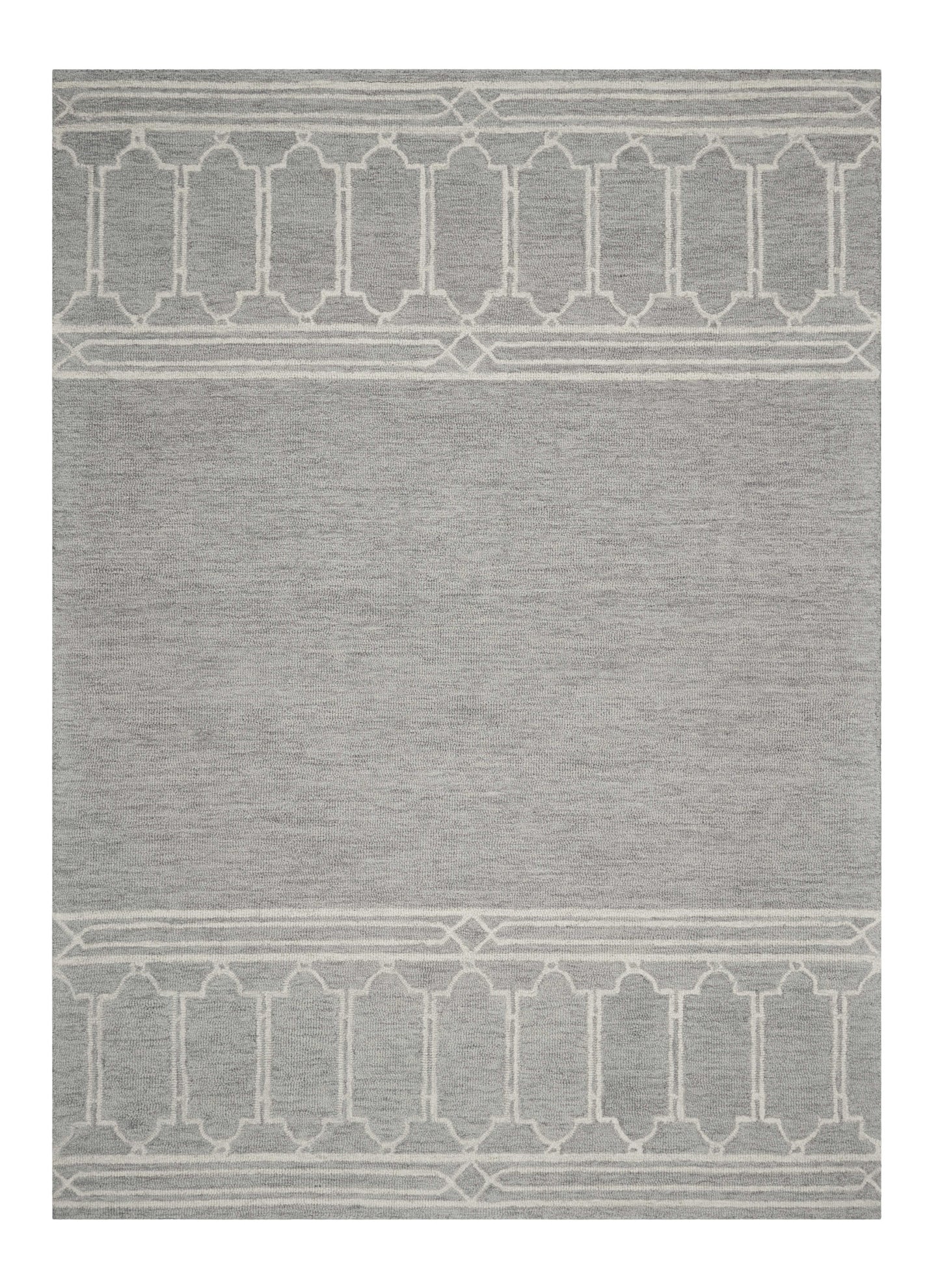 9' X 12' Grey Hand Tufted Geometric Indoor Area Rug