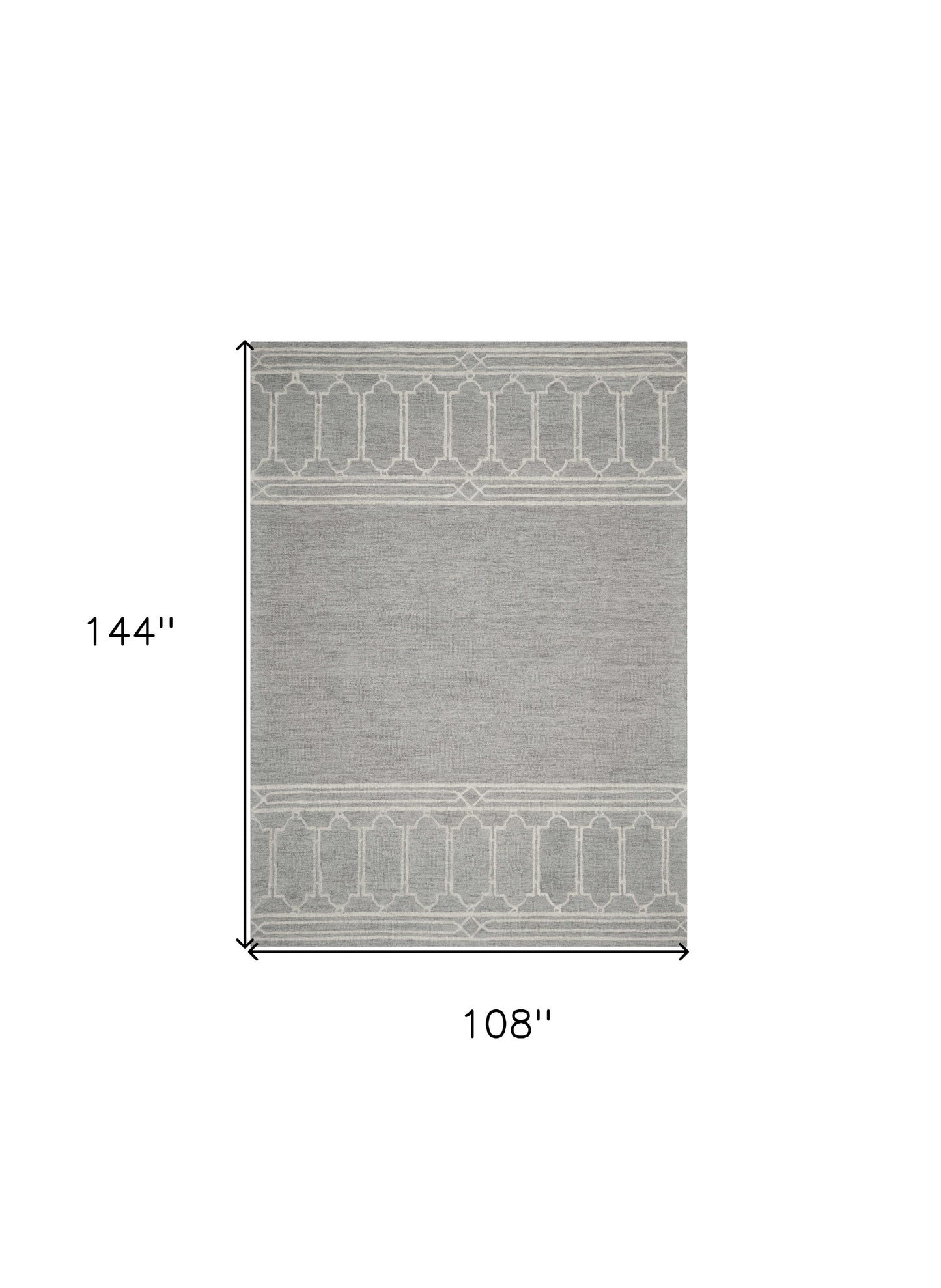 9' X 12' Grey Hand Tufted Geometric Indoor Area Rug