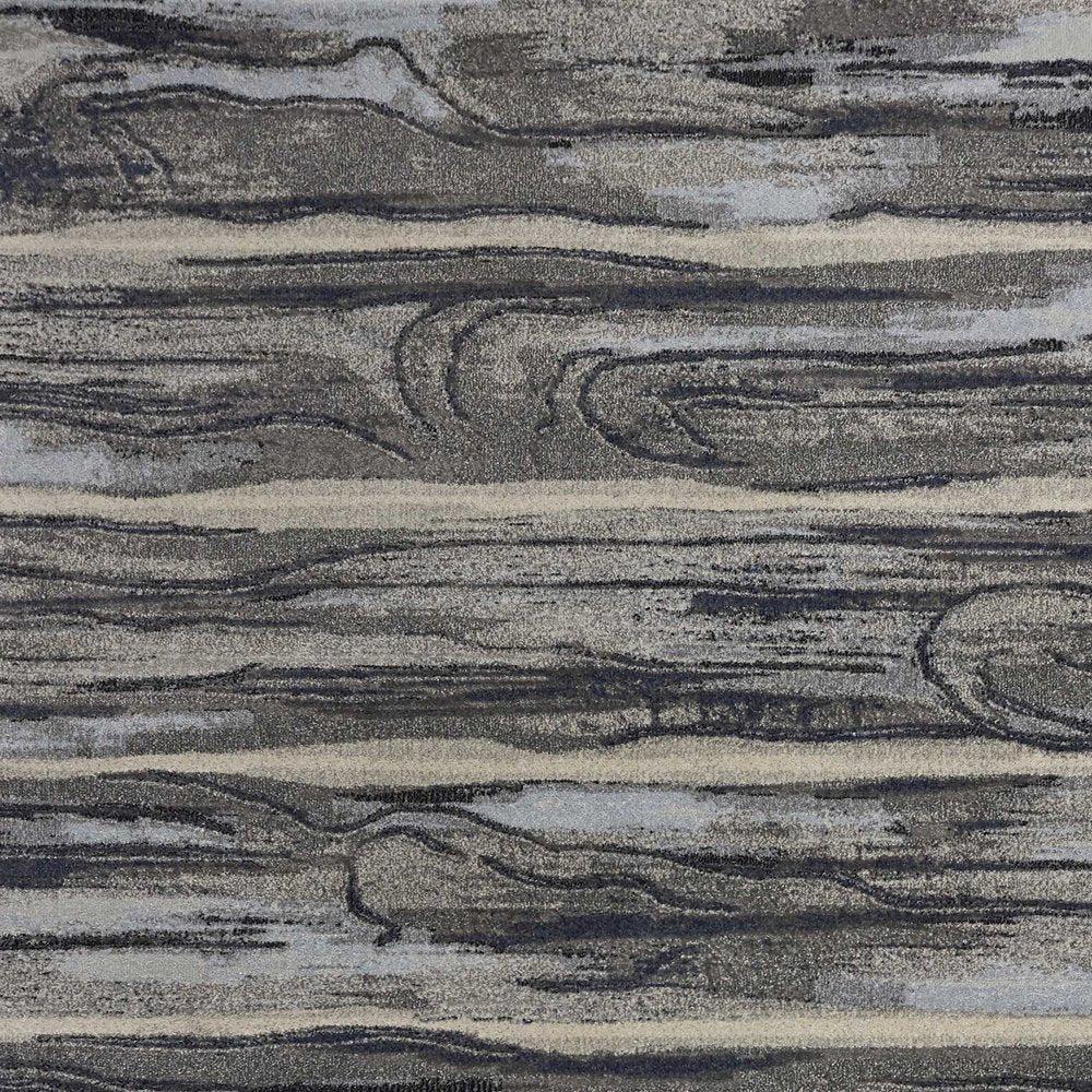 5' X 8' Gray Blue And Black Abstract Area Rug