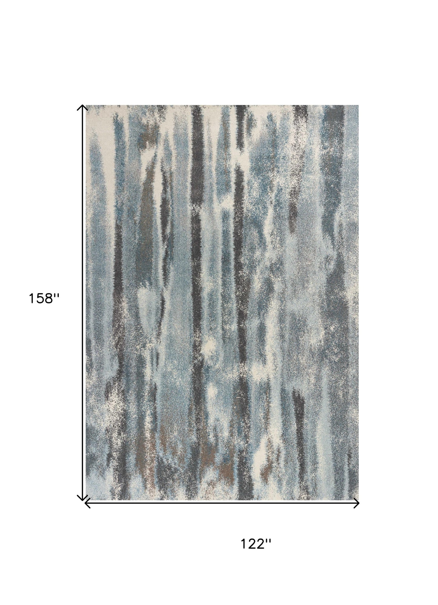 5' X 8' Teal Abstract Brushstrokes Indoor Area Rug