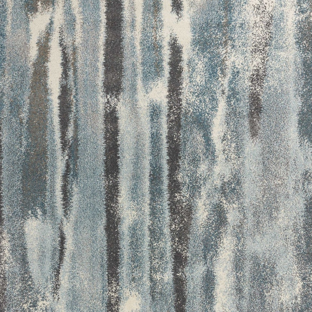 5' X 8' Teal Abstract Brushstrokes Indoor Area Rug