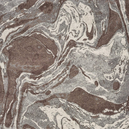 7' X 10' Brown And Ivory Abstract Area Rug