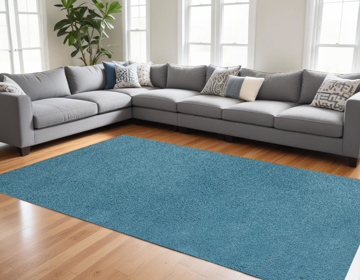 5' X 7' Highlighter Blue Plain Indoor Area Rug