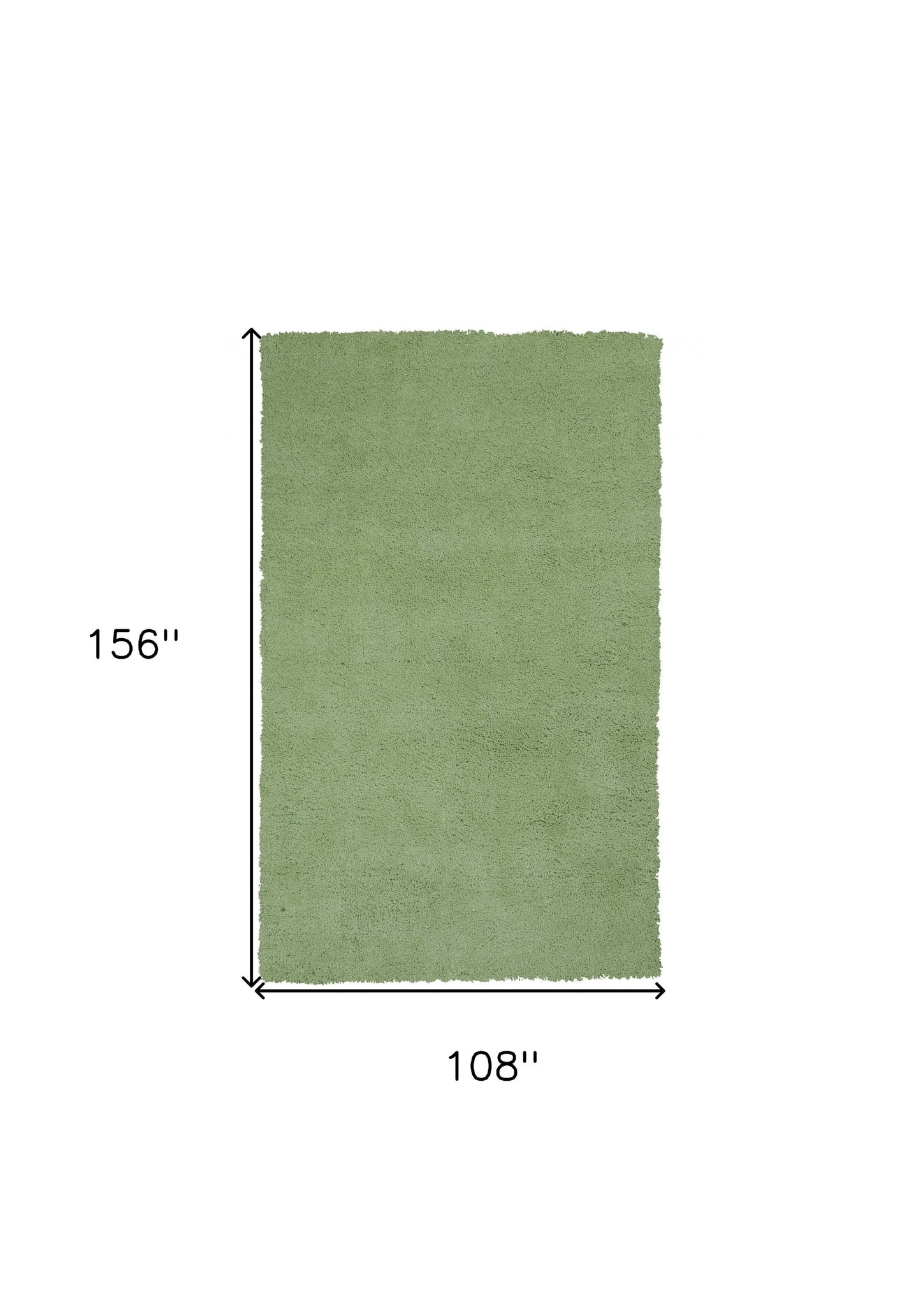 5' X 7' Spearmint Green Indoor Shag Rug