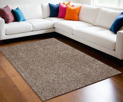 5' X 7' Beige Heather Indoor Shag Rug