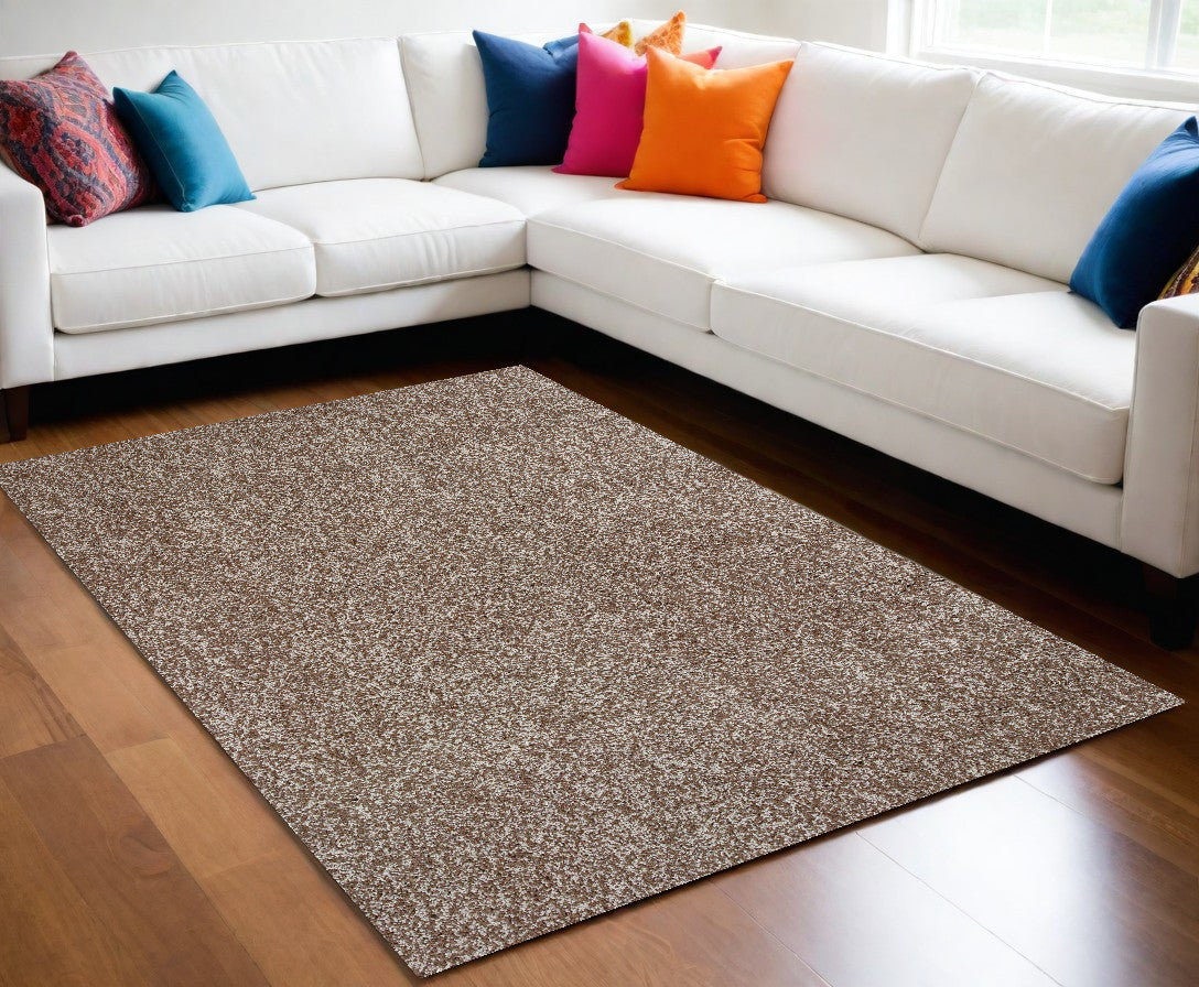 5' X 7' Beige Heather Indoor Shag Rug