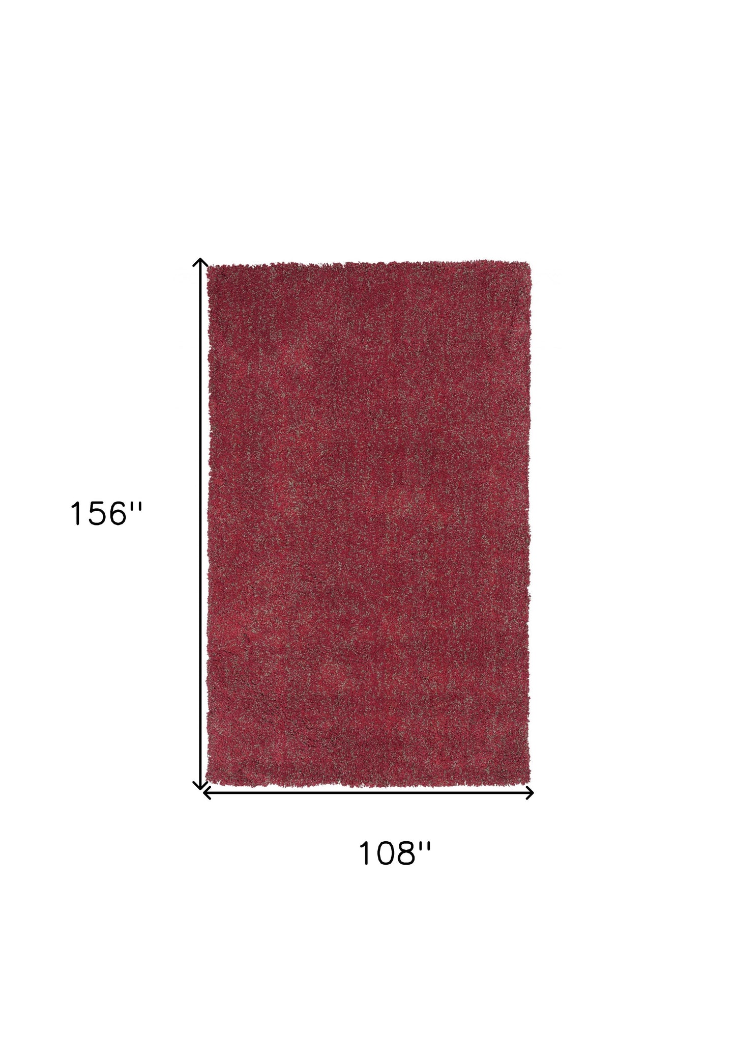 3' X 5' Red Heather Plain Area Rug