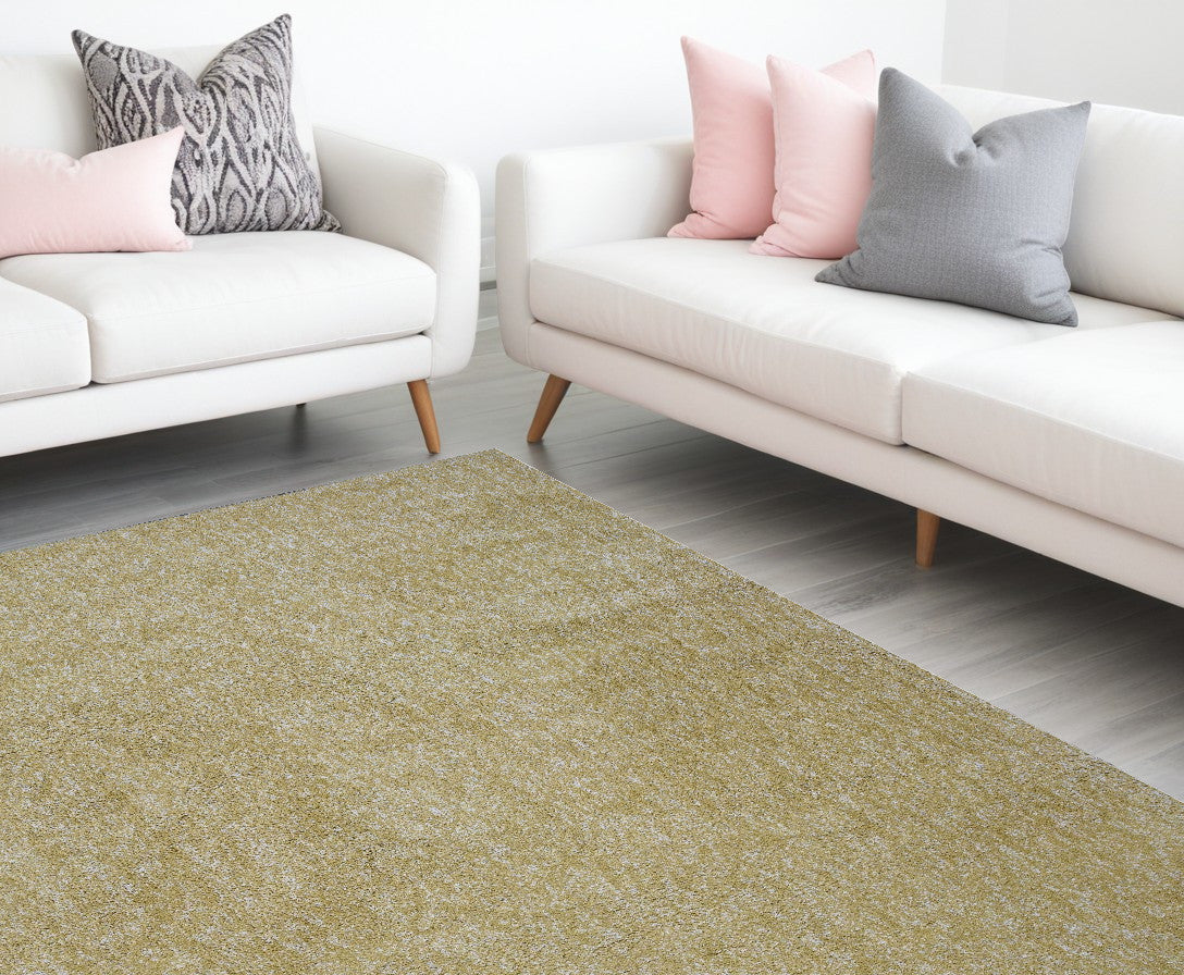 5' X 7' Yellow Heather Plain Indoor Area Rug