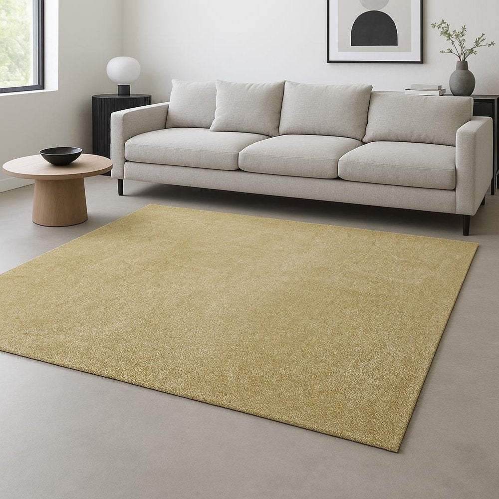 3' X 5' Canary Yellow Shag Hand Woven Area Rug